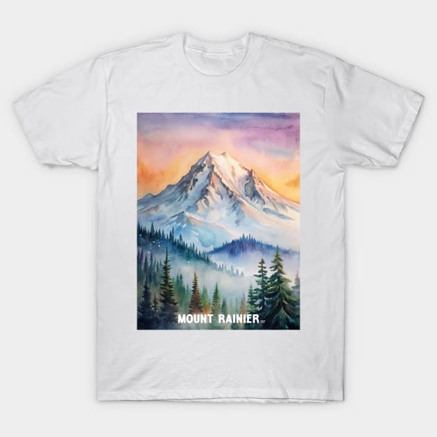 Mount Rainier National Park T-Shirt by Surrealcoin777